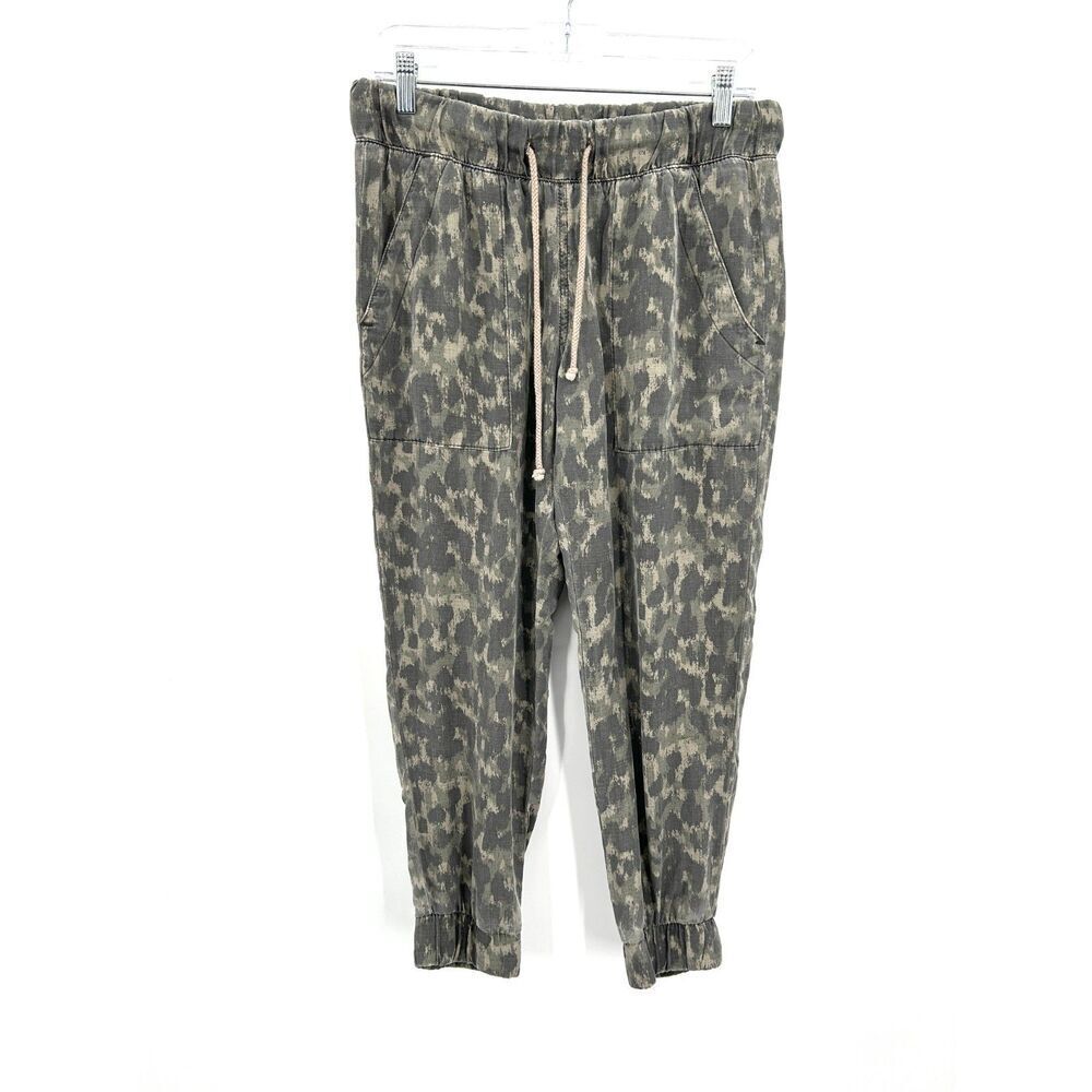 BELLA DAHL Green Gray Camo 100% Tencel Stretch Pull On Jogger Pants Size Small